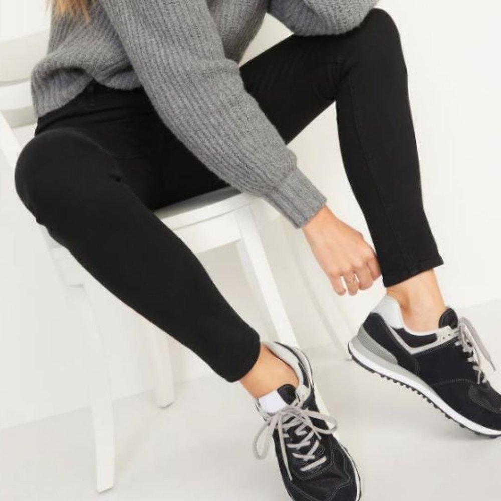 Mid-Rise Black Rockstar Super Skinny Jeans 2 Tall